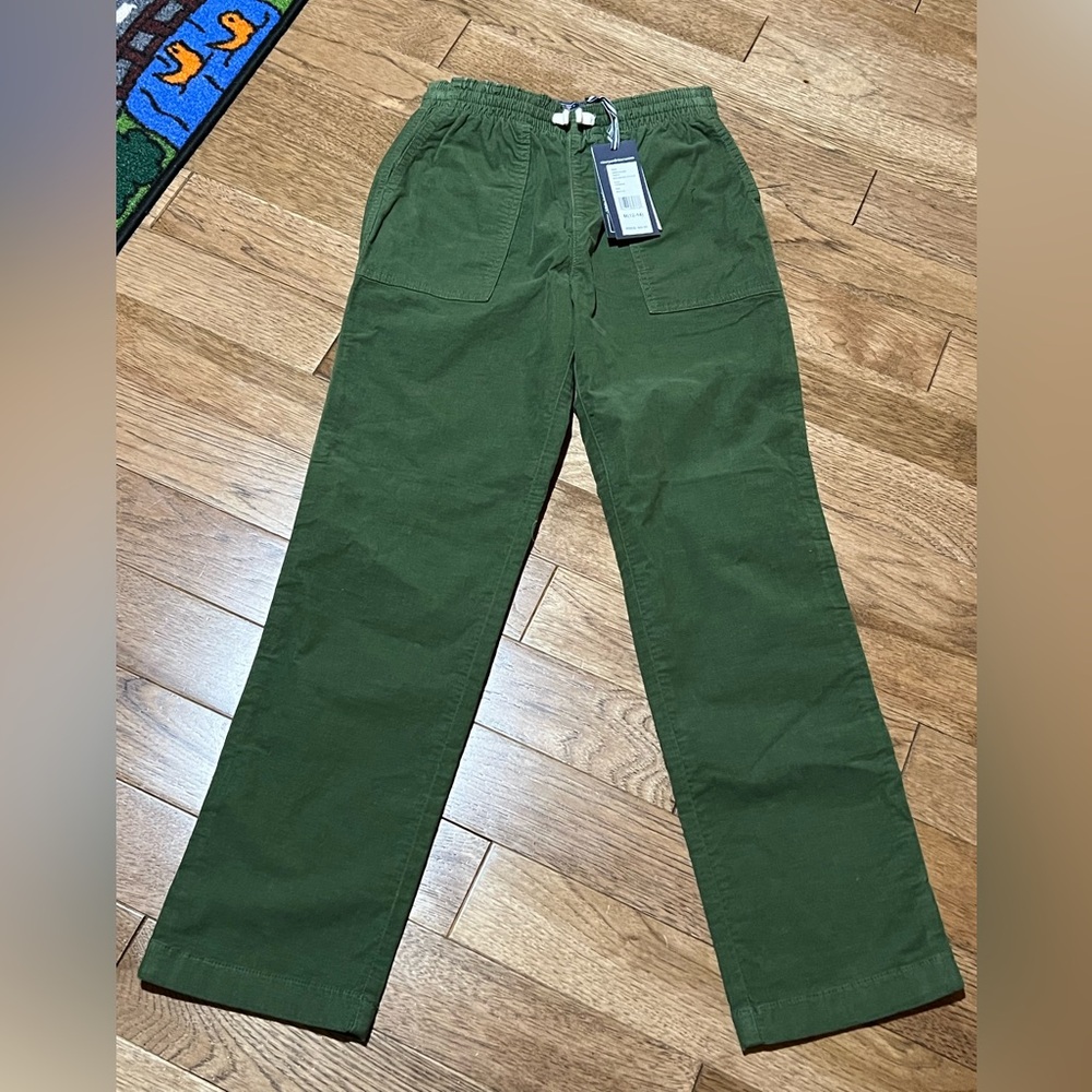 NWT Vineyard Vine Jetty Corduroy Pull On Pants Green Boys Size 12-14 or 16